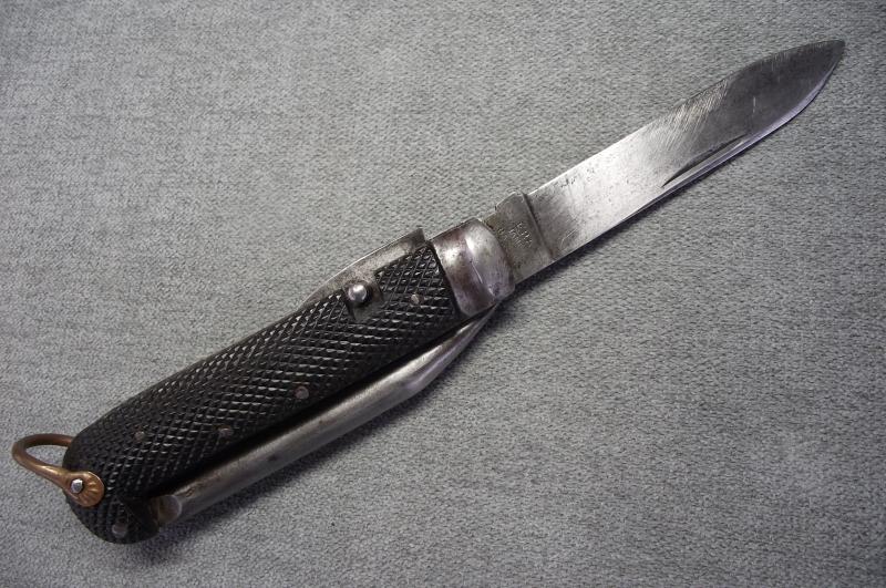 British Clasp Knife with Marlin Spike and Tin Opener. Era James.