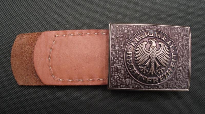 German Bundeswehr Buckle and Leather Tab.