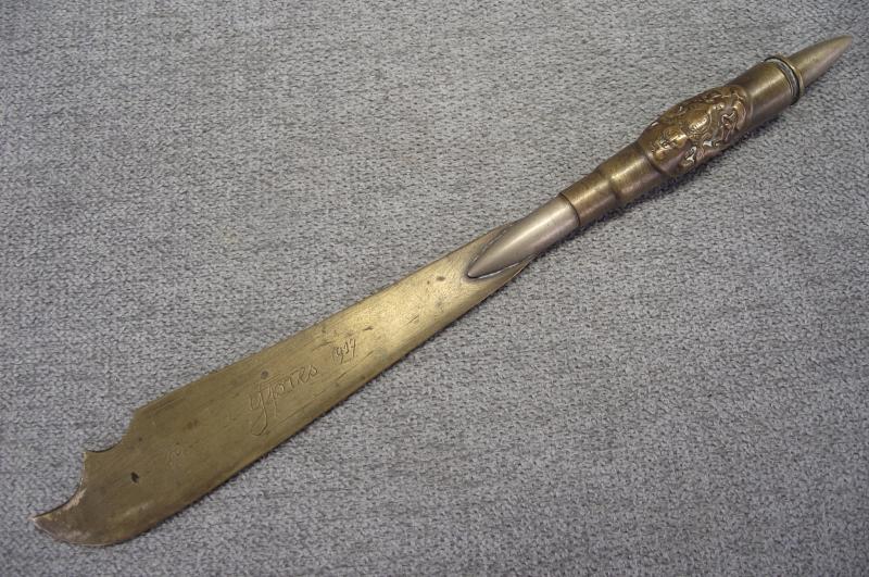 1917 Dated Ypres Souvenir Bullet Letter Opener.