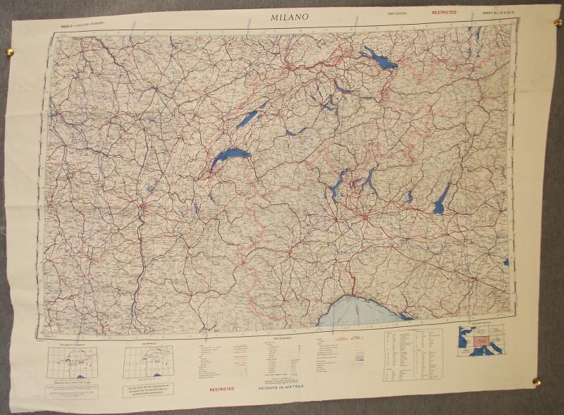 British Silk Escape and Evasion Map. Milano / Bruxelles-Frankfurt.
