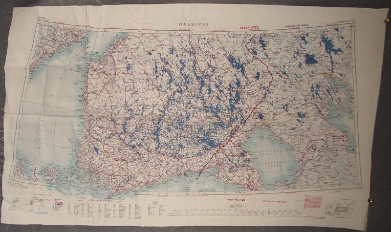 British Silk Escape and Evasion Map.Helsinki / Trondheim.