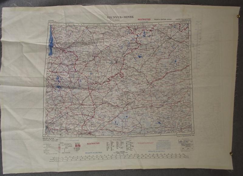 British Silk Escape and Evasion Map. Amsterdam-Hamburg-Berlin-Warszawa / Vil'nyus-Minsk.