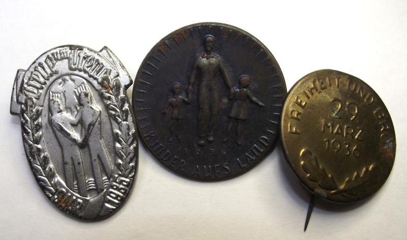 3 X Event Badge/Tinnies. 1934/35 and 36.