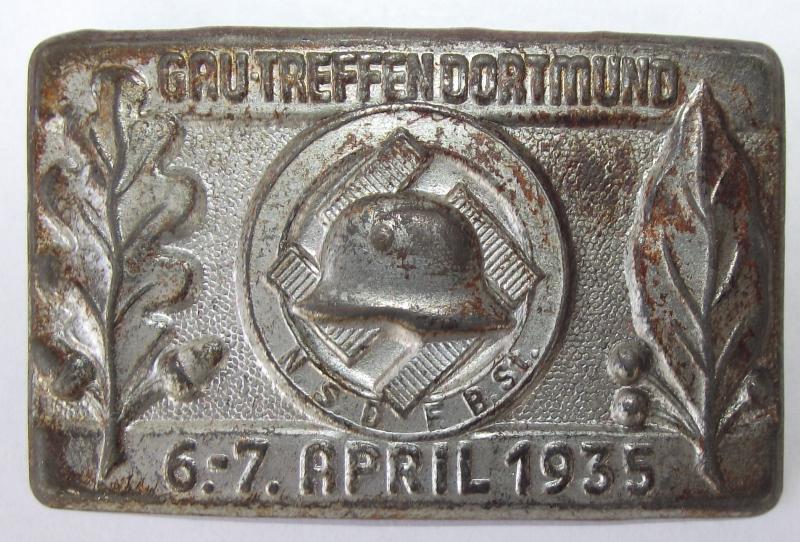 N.S.D.F.B.St. Event Badge/Tinnie. Gau Treffen Dortmund, 1935.