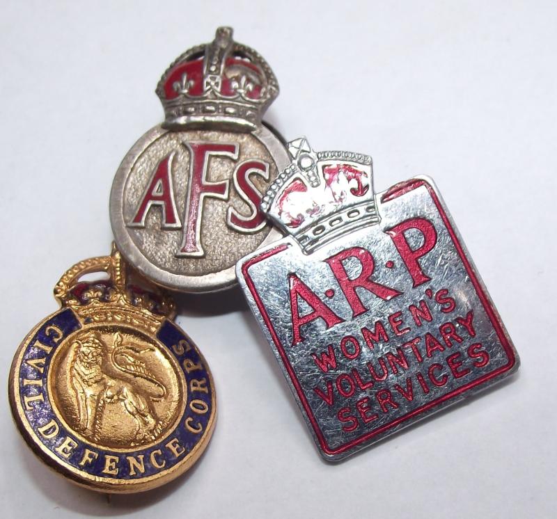 3 X British Homefront Enamel Badges.