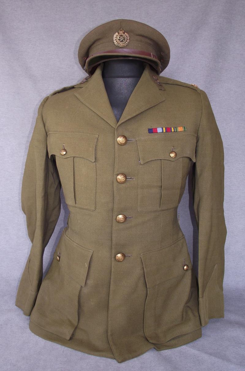 WW2 British Officers Service Jacket and Visor Cap. R.Engineers, Burma.