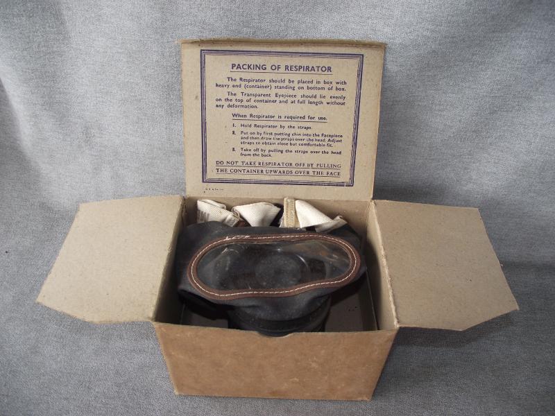 1938 Dated Boxed Civilian Respirator.