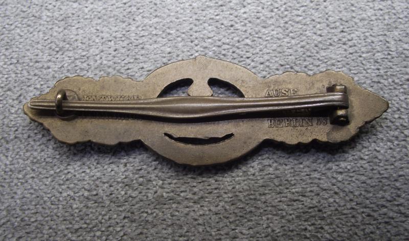 WW2 German U-Boat Clasp ''Frontspange''. Schwerin. NO PAYPAL PAYMENT!