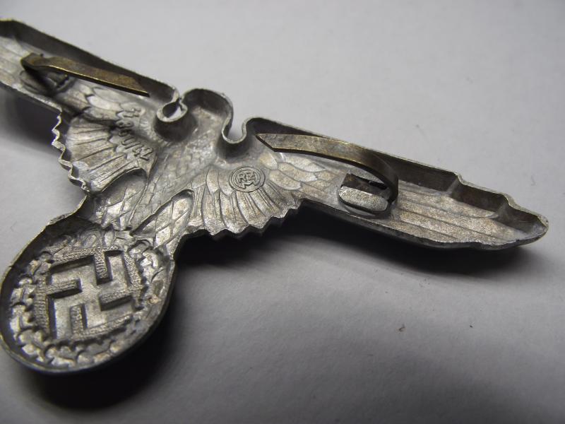 SS Visor Cap Aluminium Eagle. 1980's Austrian 360 Fake.