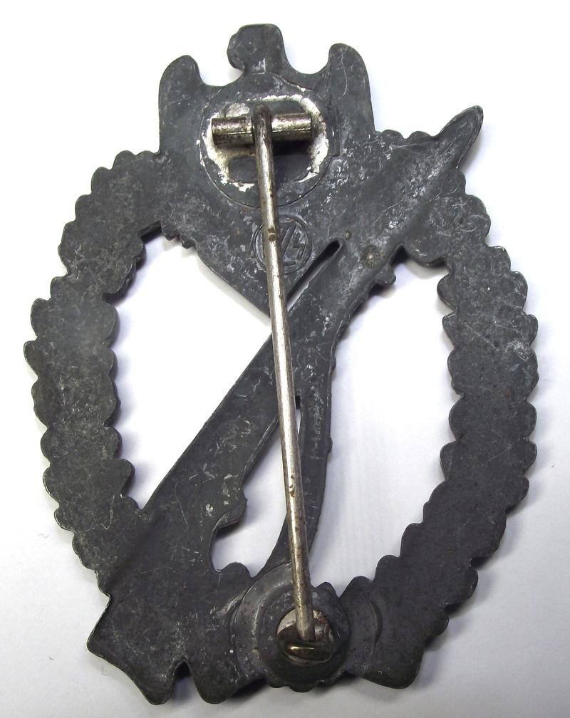 WW2 German Silver Infantry Assualt Badge. FZZ, Fritz Zimmermann.
