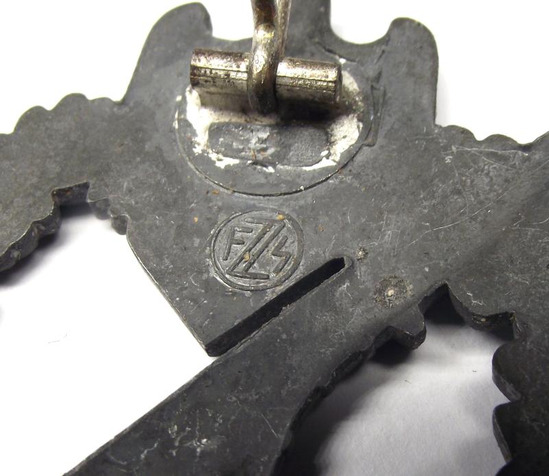 WW2 German Silver Infantry Assualt Badge. FZZ, Fritz Zimmermann.