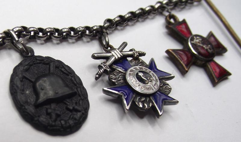 Imperial German Three Place Miniature Medal Chain.
