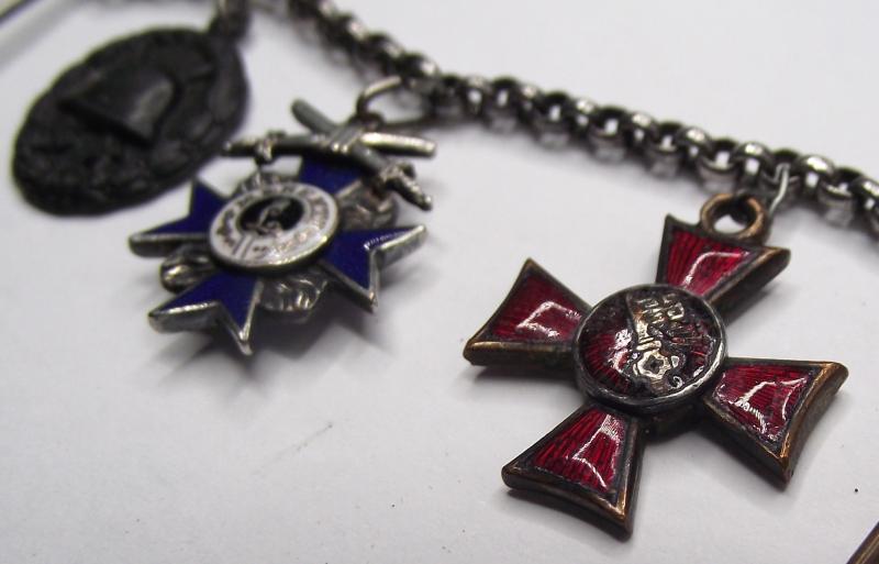 Imperial German Three Place Miniature Medal Chain.