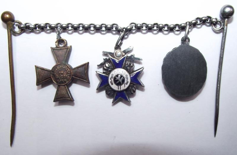 Imperial German Three Place Miniature Medal Chain.