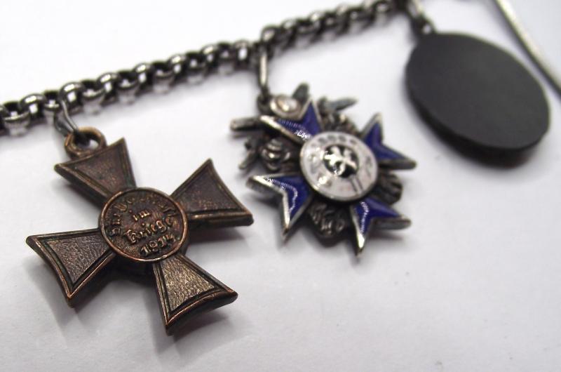 Imperial German Three Place Miniature Medal Chain.