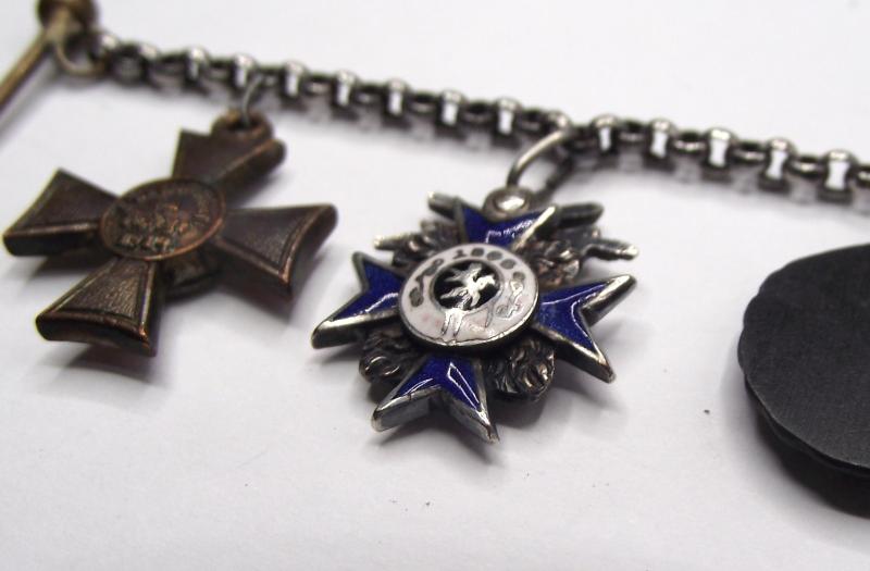 Imperial German Three Place Miniature Medal Chain.