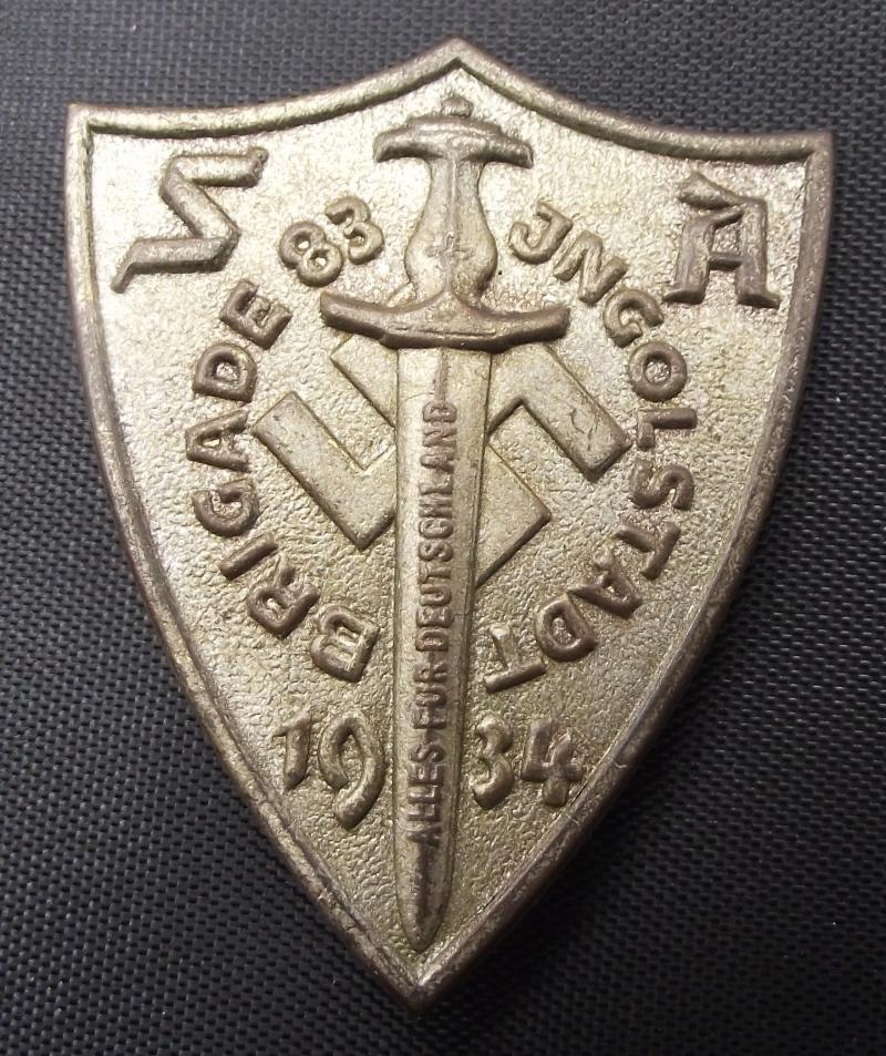 SA Event Badge/Tinnie. SA Brigade 83, Jngolstadt, 1934.