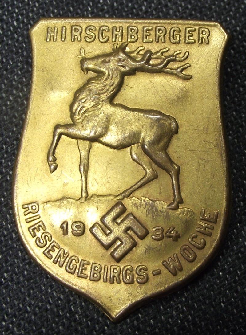 Event Badge/Tinnie. Hirschberger Riesengebrigs-Woche, 1934.