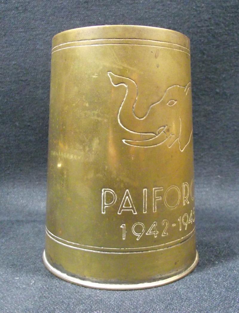 1942-45 Paiforce Brass Tankard. Persia and Iraq Command.