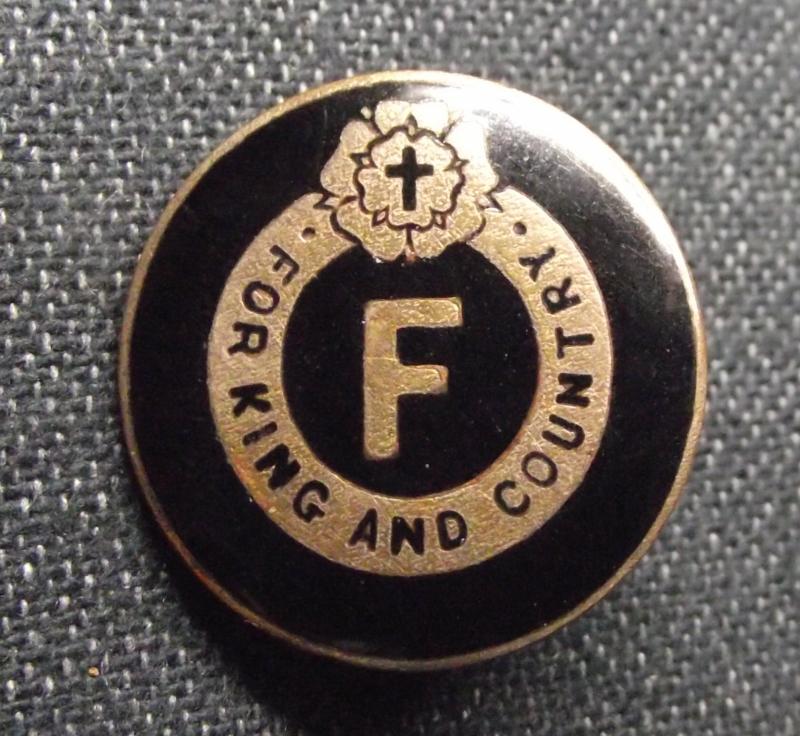 British Fascist 3rd Pattern For King and Country Membership Badge.