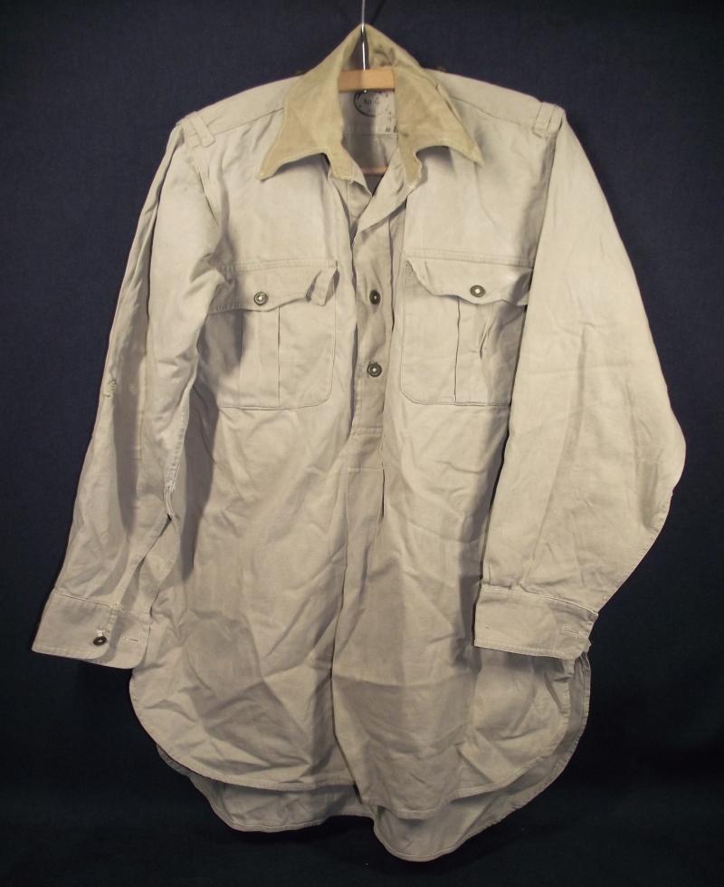 WW2 British Aertex Pullover Four Button Shirt.