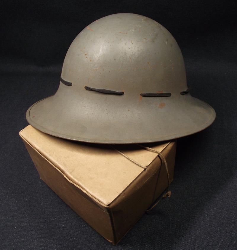 British Fire Watchers Zuckerman Helmet and Gas Mask Set. Family Purchase. Cardiff.