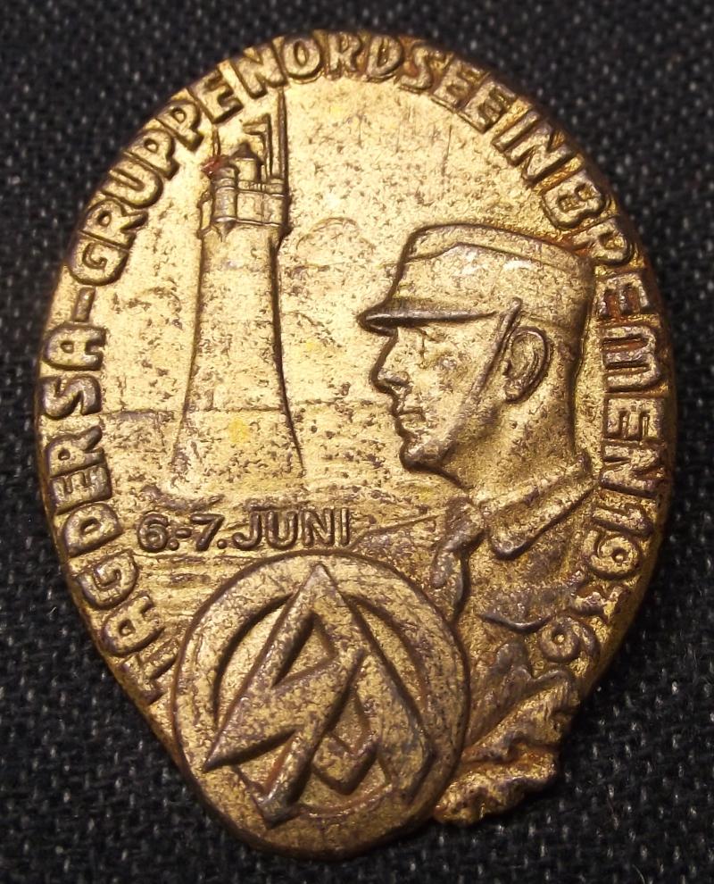 SA Event Badge/Tinnie.Gruppe Nordsee, 1936.