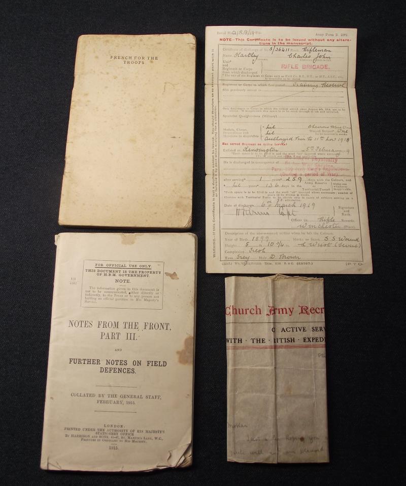WW1 Paper Work Group with German Souvenir Collector Letter.
