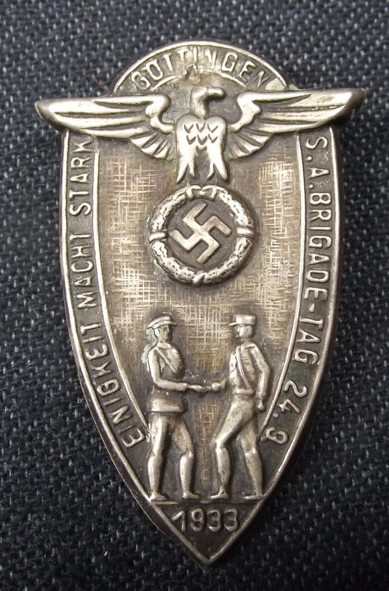 SA Event Badge/Tinnie. SA Brigade-Tag, Gottingen, 1933.