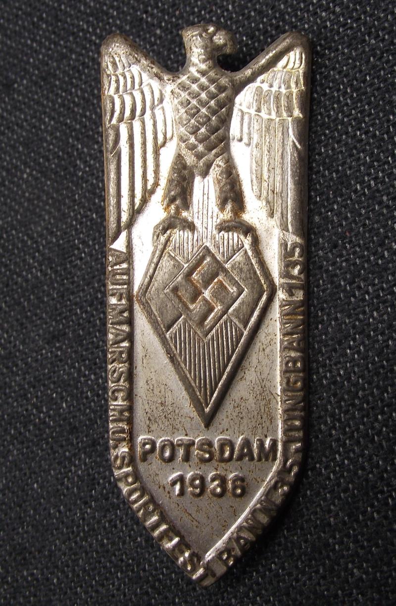 Hitler Youth Tinne/ Event Badge. Aufmarsch u. Sportsfest, Potsdam, 1936.