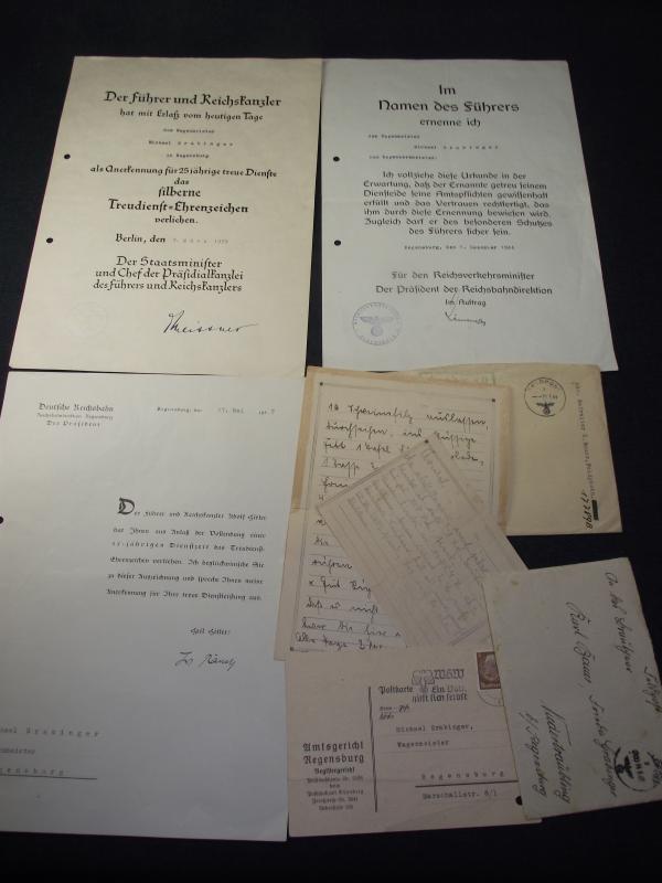 Reichsbahn Award Documents.