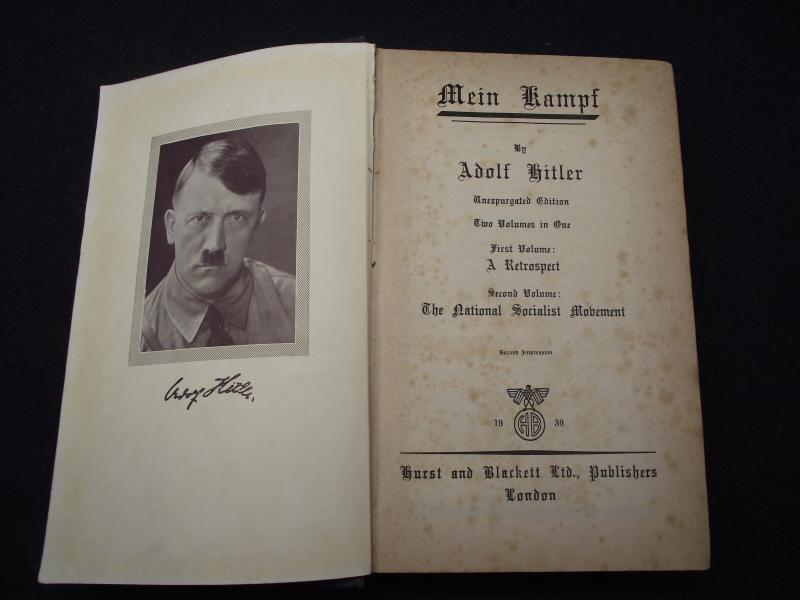 Adolf Hitler Mein Kampf. English Translation. 1939.