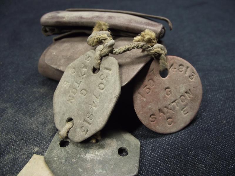 WW1 British Dog Tags, Coins and Pocket Knife.