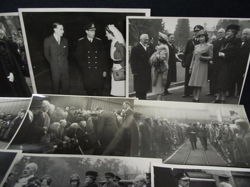Period Photos of King George and Queen Elizabeth Visit to the Orb Iron Works Newport, 1944.