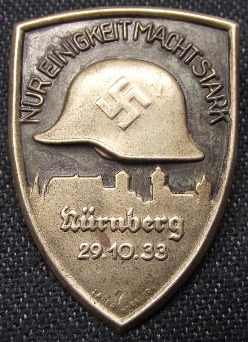 Nur Einigkeit Macht Stark Event Badge/Tinnie. Nurnberg 1933.