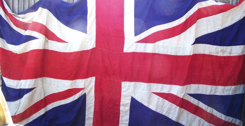 Massive, 12x6 Foot, Vintage Multi Panel Military Union Jack Flag.
