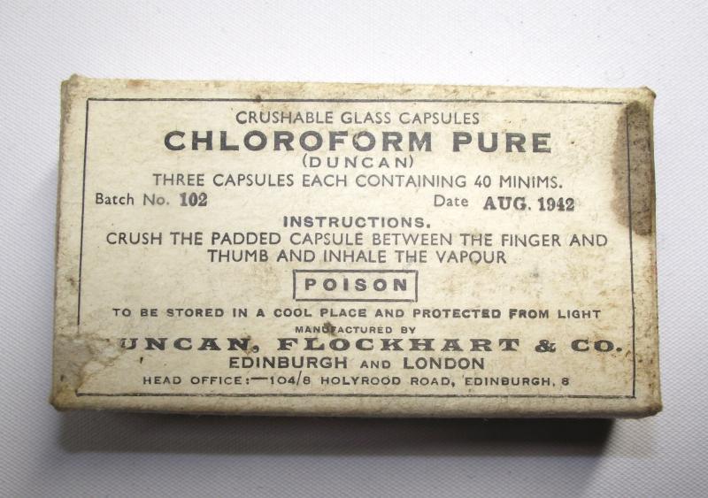 1942 Dated Chloroform Pure Capsual Box. Empty.
