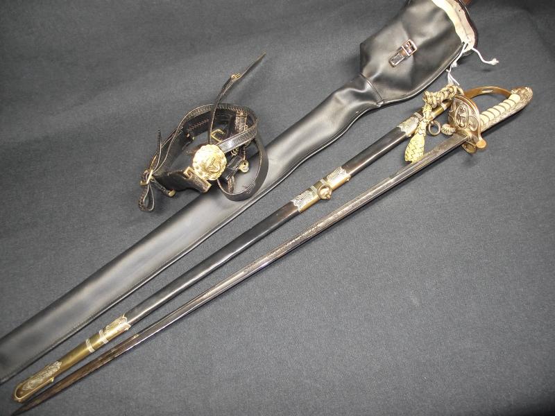 Royal Navy Officers 1827 Pattern Sword, Carrier and Belt. Wilkinson. Lt -Rowland, HMS Plymouth.