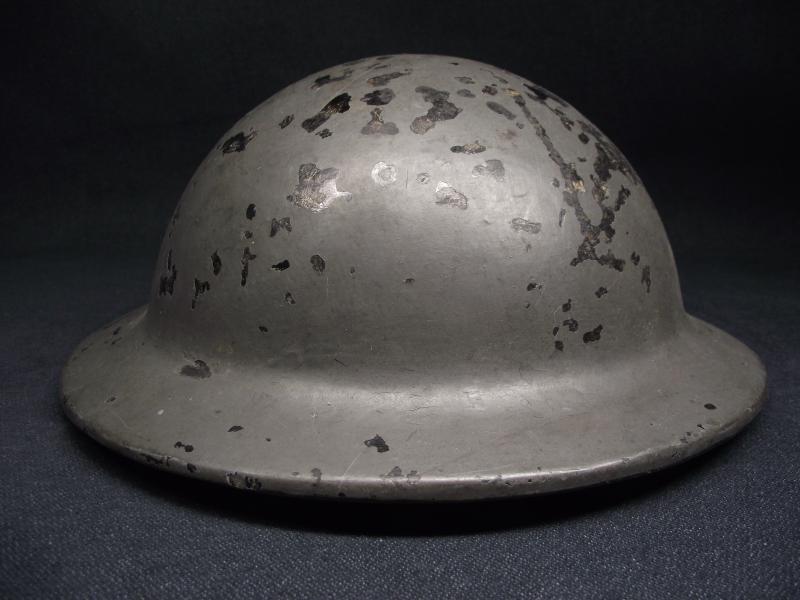 WW2 British Civil Defence Factory Grey Plasfort Helmet.