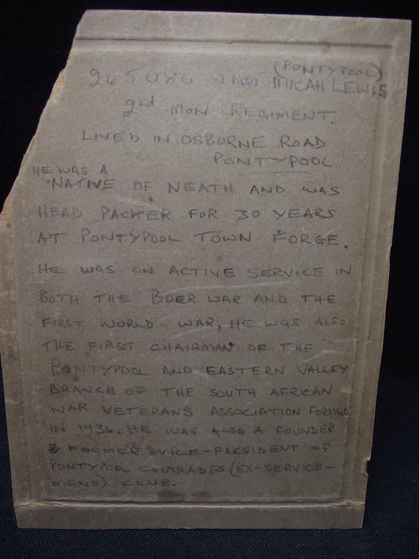 2nd Battalion Monmouthshire Framed Photo and Details.