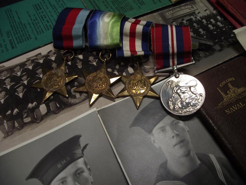 WW2 Royal Navy Medal Group and Photos. Normandy and Cardiff Connection.