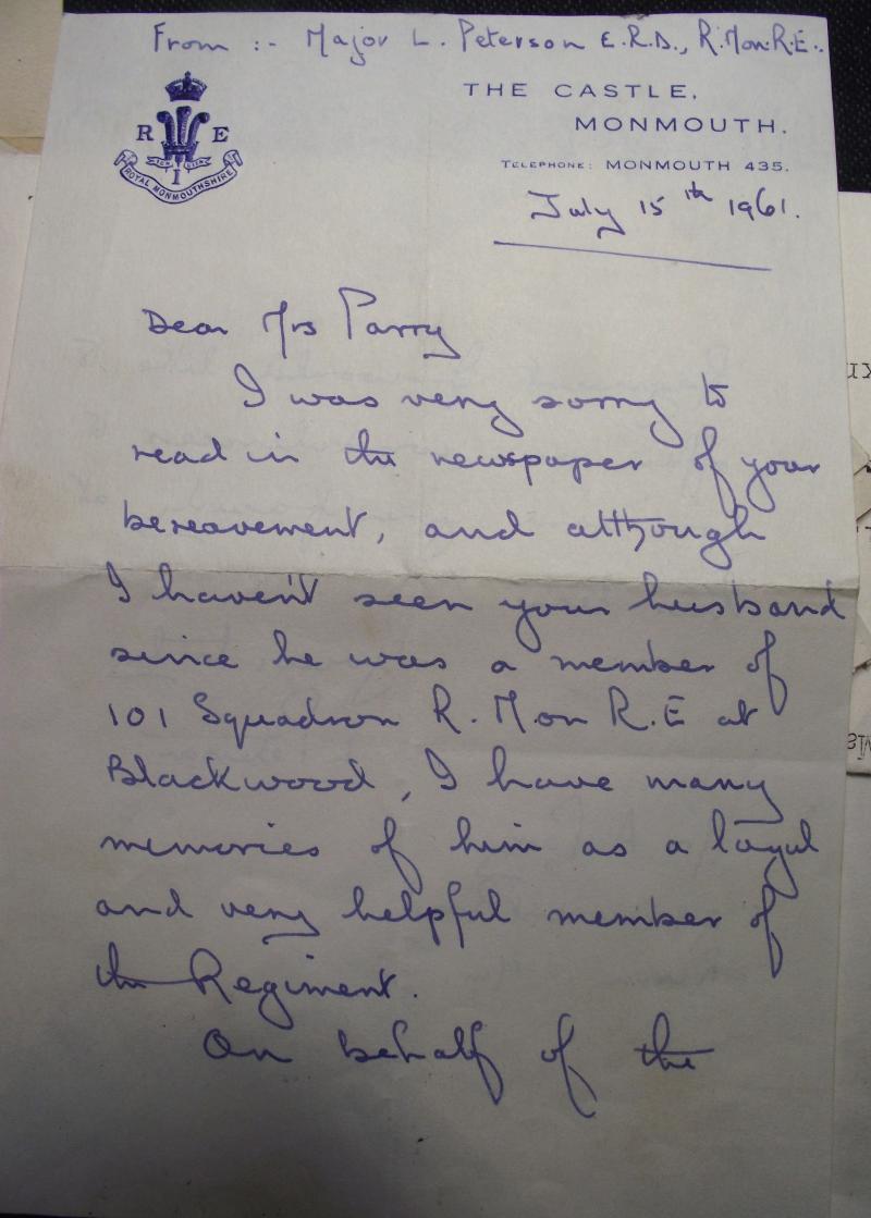 WW2 Territorial Efficiency Group. RE, Bomb Disposal. Royal Monmouthshire Royal Engineers.