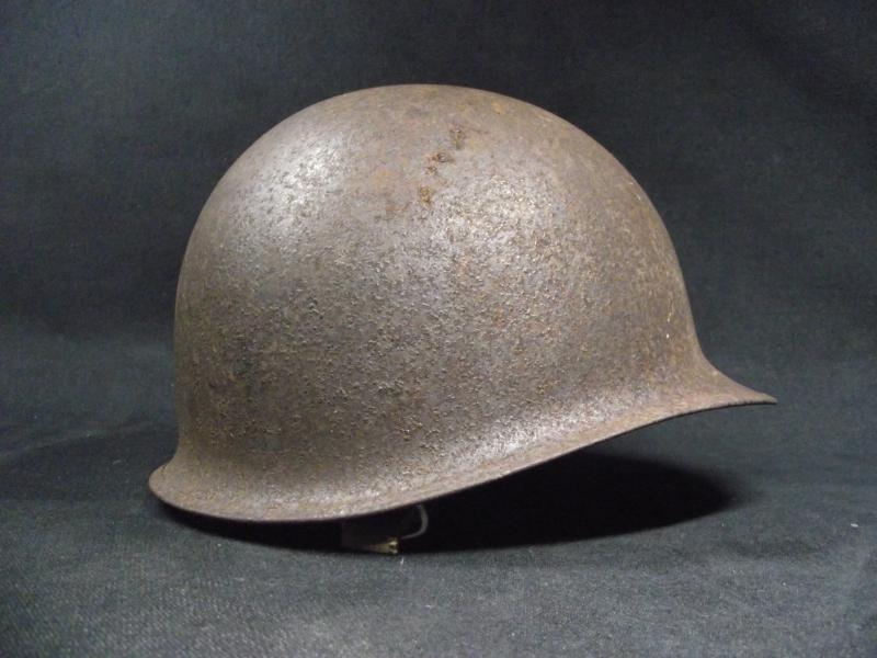 WW2 U.S. Army M1 Front Seam Swivel Bail Combat Helmet Shell.