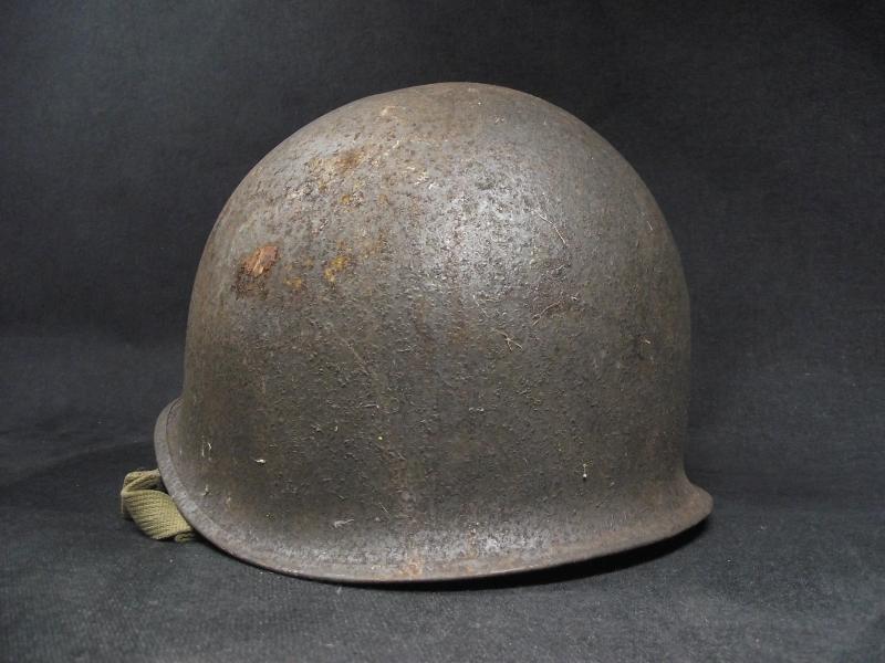 WW2 U.S. Army M1 Front Seam Swivel Bail Combat Helmet Shell.