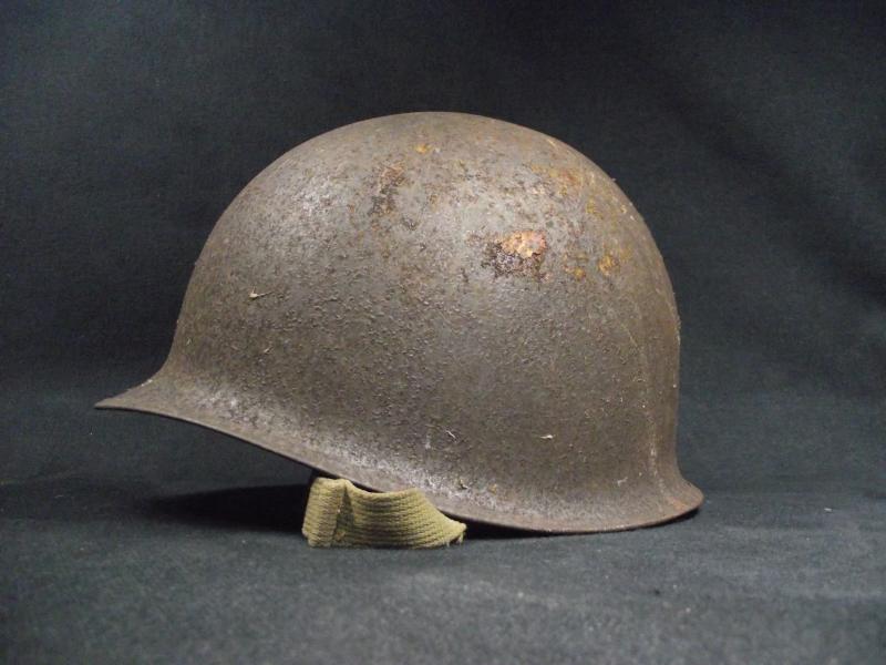 WW2 U.S. Army M1 Front Seam Swivel Bail Combat Helmet Shell.