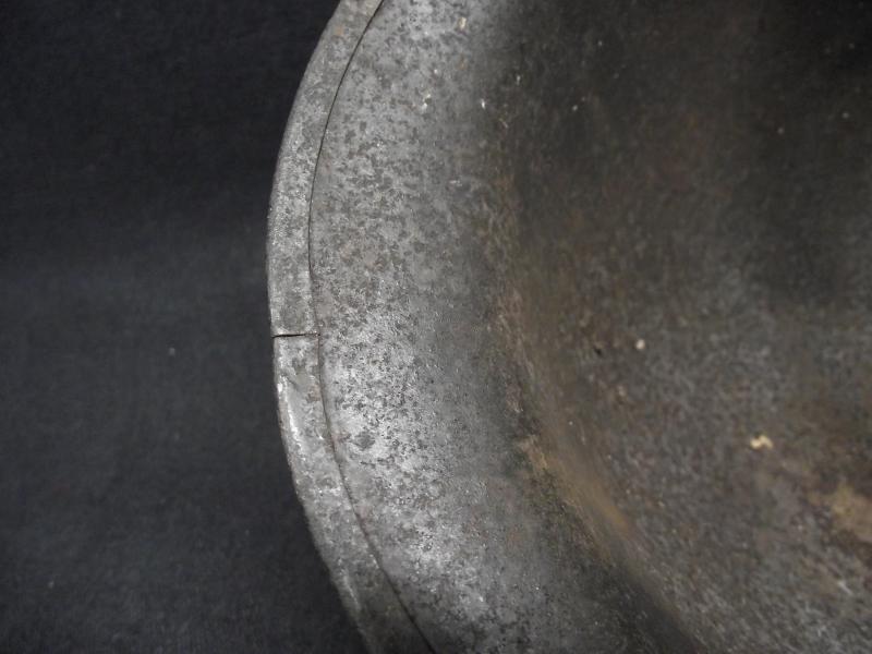 WW2 U.S. Army M1 Front Seam Swivel Bail Combat Helmet Shell.