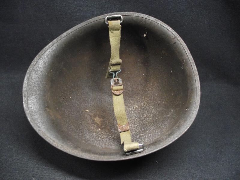 WW2 U.S. Army M1 Front Seam Swivel Bail Combat Helmet Shell.