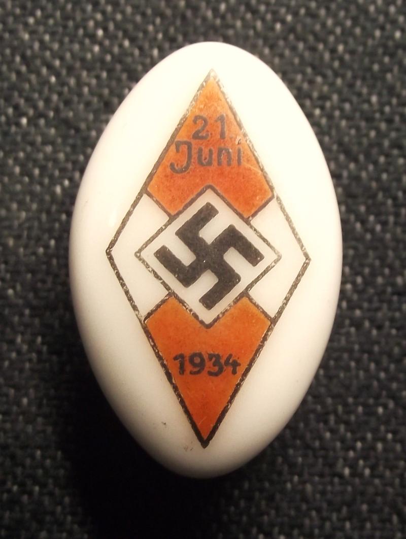 1934 Dated Hitler Youth Sports Participants Badge.