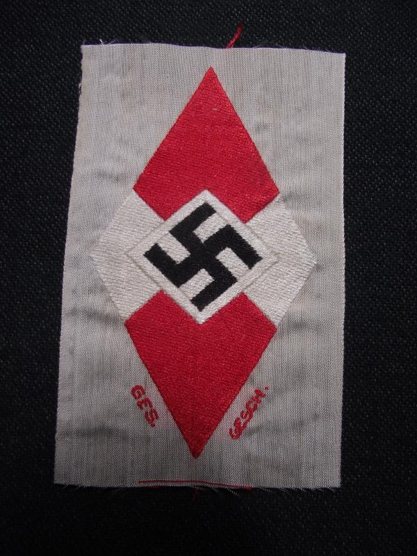 Hitler Youth, BDM, Clothing Diamond with RZM Paper Tag.
