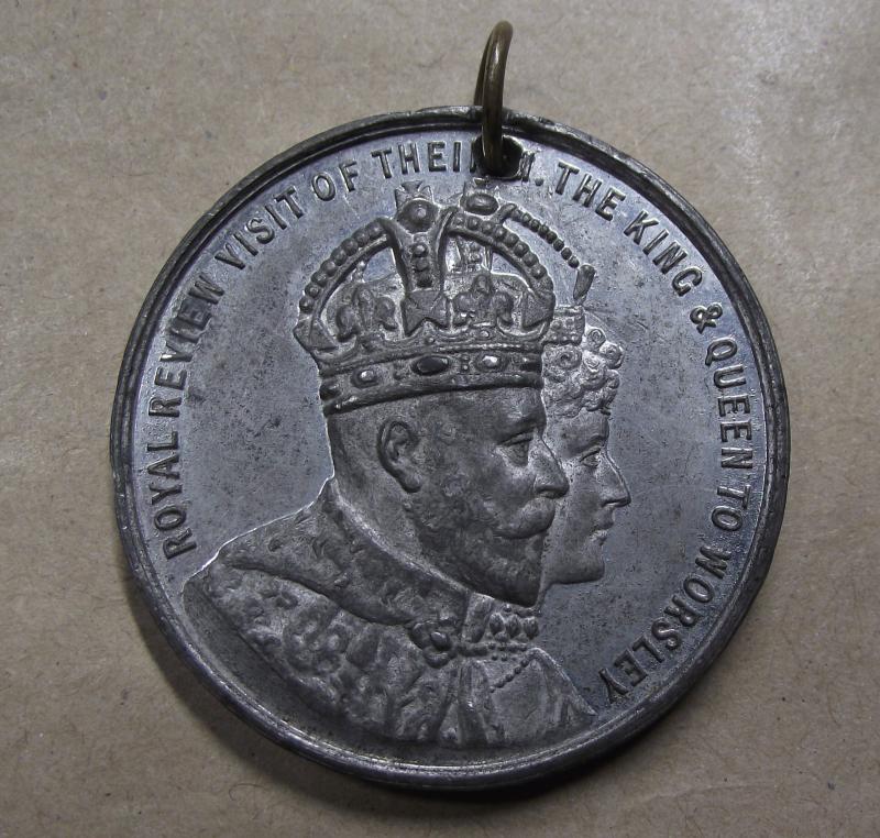 1909 Dated Medal, King Edward VII and Queen Commemoration First Presentation of East Lanc Territorial Forces Colours.